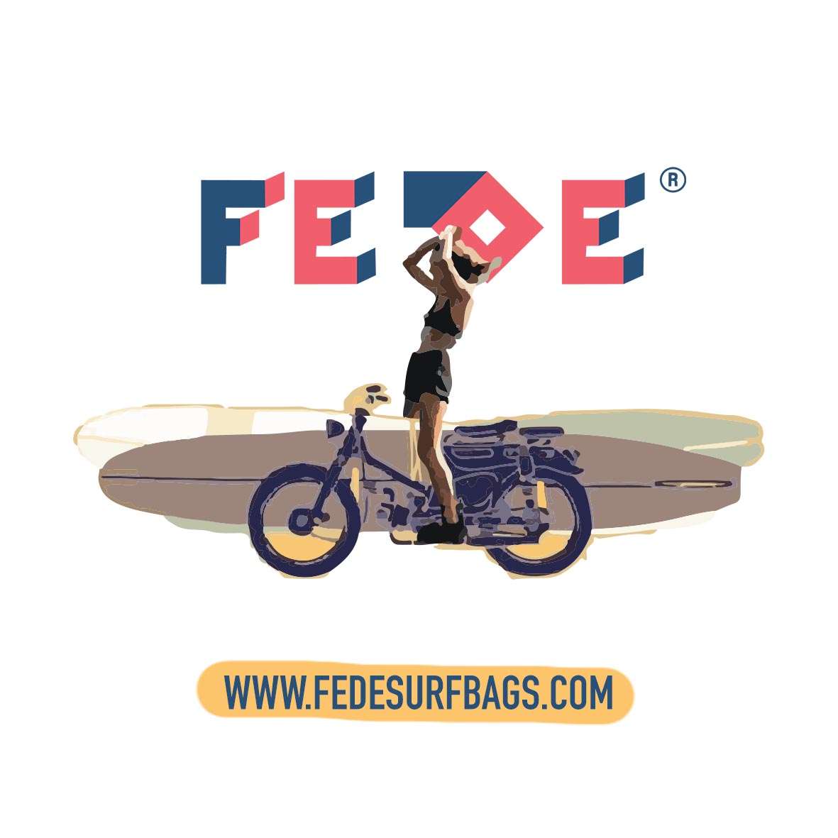 FEDE Wheels and Waves Stickers - Fede Surfbags
