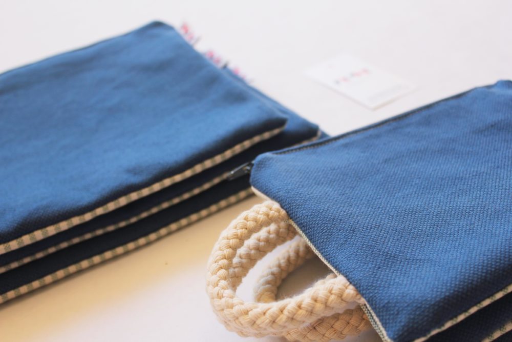 Sailor Blu Unisex Canvas Pochette. Handmade in Italy by Fede Surfbags. Sustainable