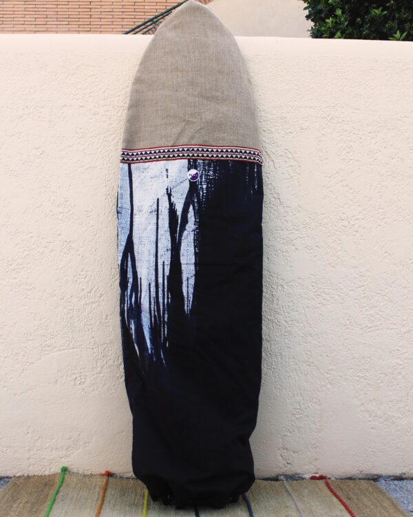 Blue Tie Dyed Surfboard Bag with single fin slot. Handmade in Italy by Fede Surfbags