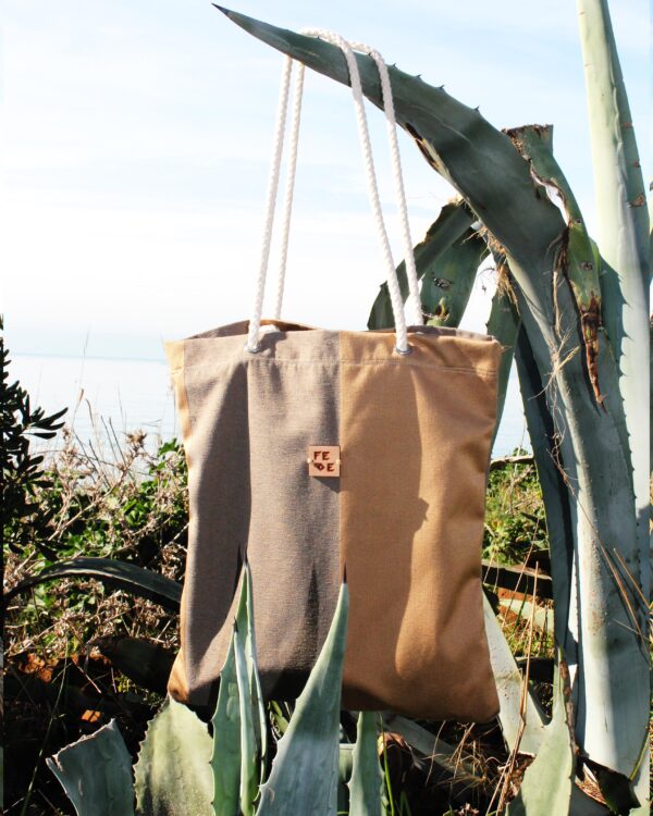 Golden Brown Shopper. handmade in Italy with fabric leftover.