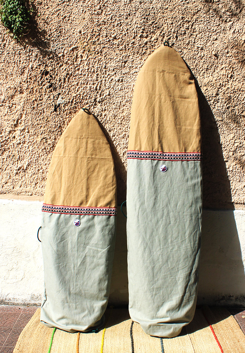 Sage Green Sustainable Canvas surfbag. Made in Italy by Fede Surfbags