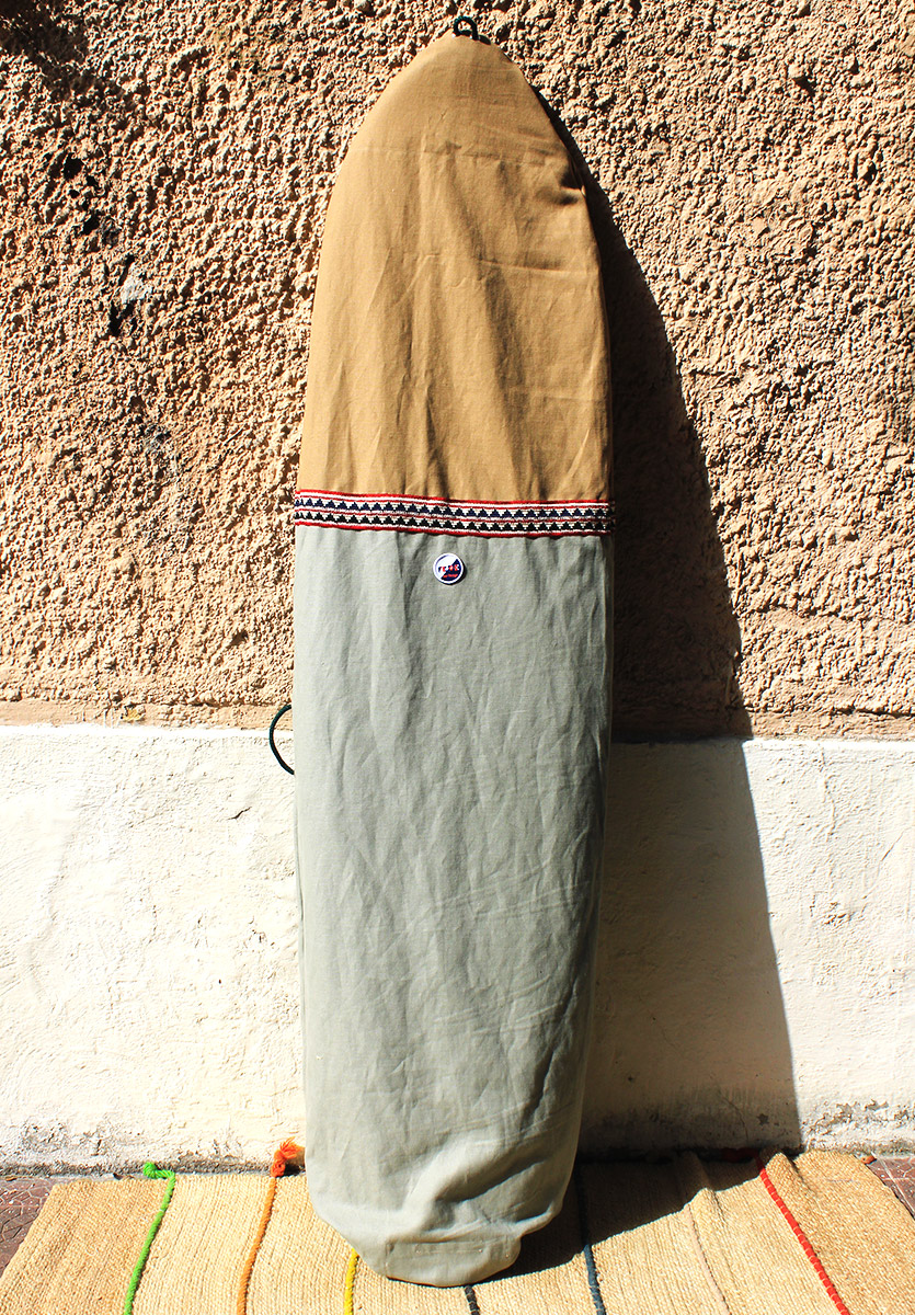 Sage Green Sustainable Canvas surfbag. Made in Italy by Fede Surfbags