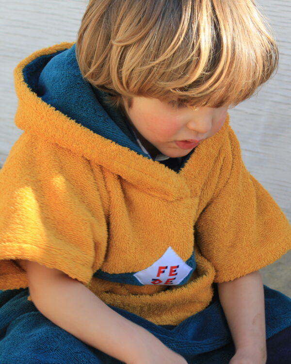 Hooded Towel for kids- poncho kids made in italy with premium quality natural terry - cotton and bamboo