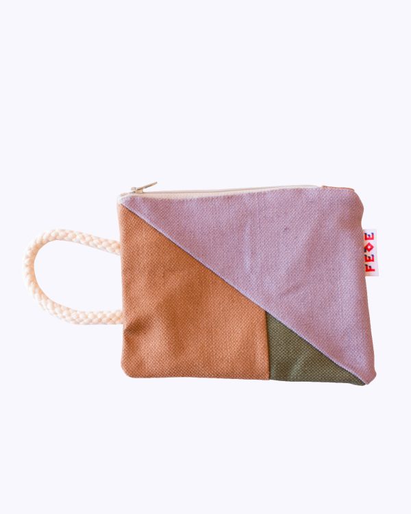 Patchwork Pochette - handmade and sustainable natural canvas purse