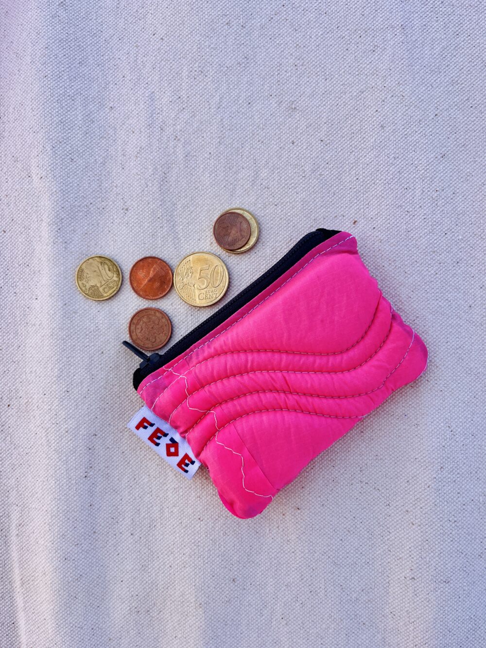 Coin purse from up-cycled vintage sails.
